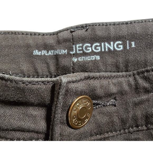 Chico Brown Denim Straight Leg Platinum Jegging Chico Size 1, US Size 12 - Picture 4 of 6